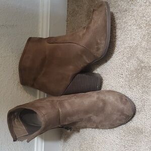 Suede brown booties size 7